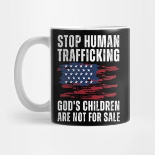 Stop Human Trafficking, God's Children Are Not For Sale US American Flag Mug